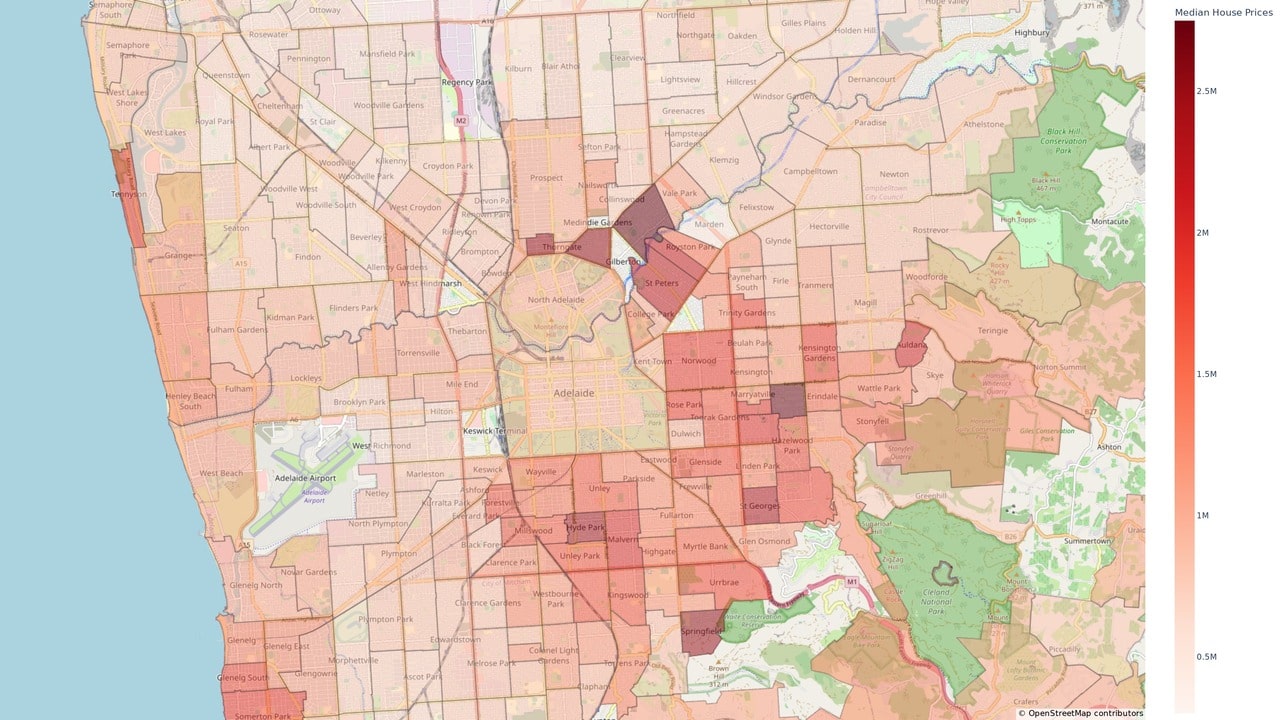 The choropleth map of median house prices of the second quarter of 2023.