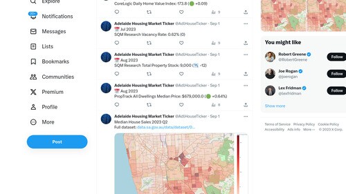 Screenshot of Adelaide housing market ticker project